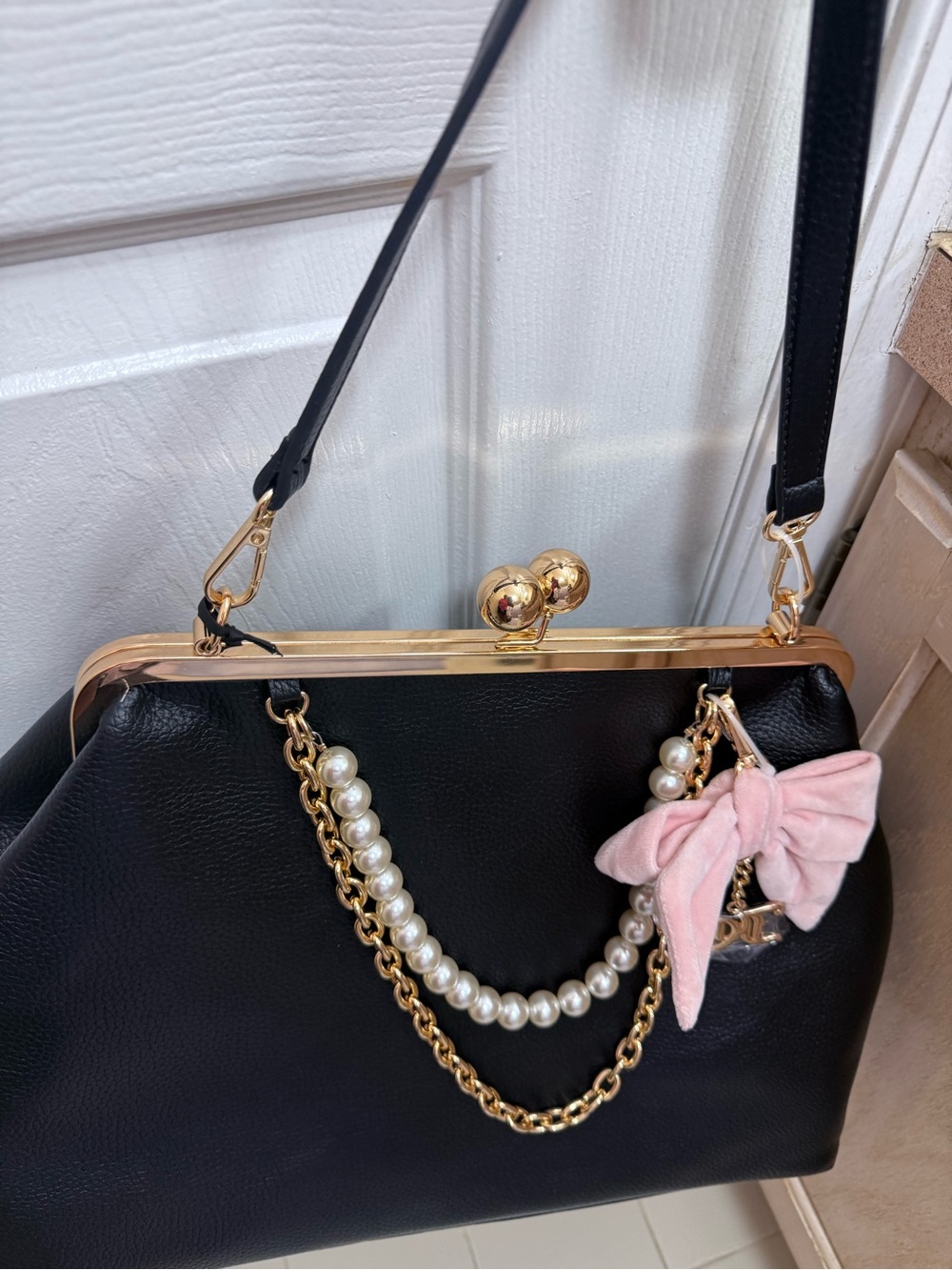 NWT Juicy Couture Charm Haus Large Frame Viral Kiss Lock Bag In Black Y2K - Picture 8 of 8